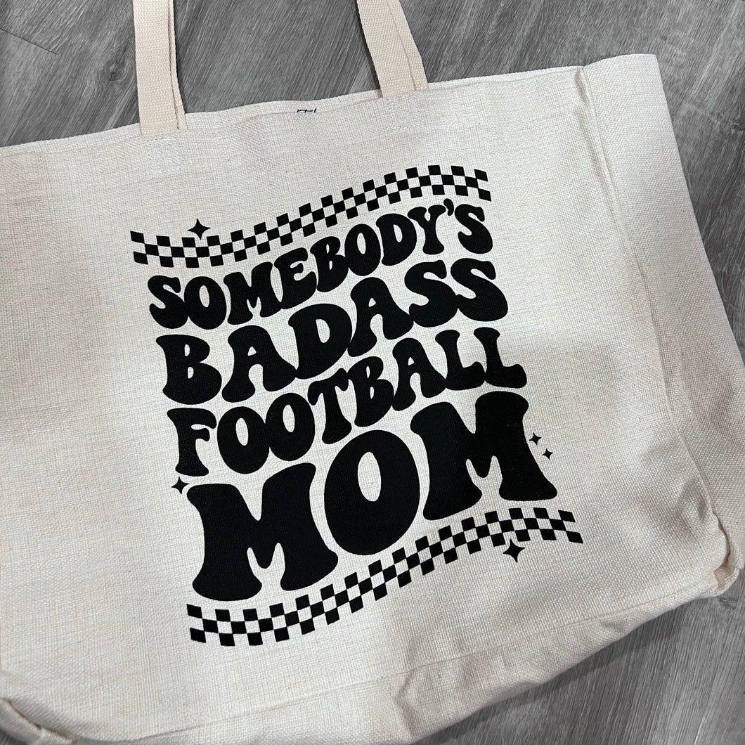 Badass Football Mom Oversized Tote Bag