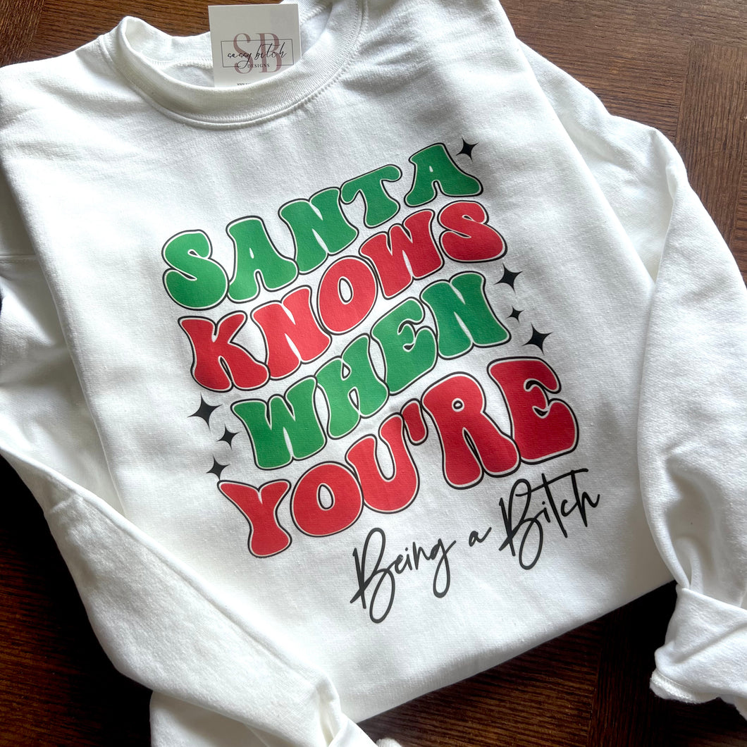 Santa Knows When You’re Being a Bitch Sweatshirt