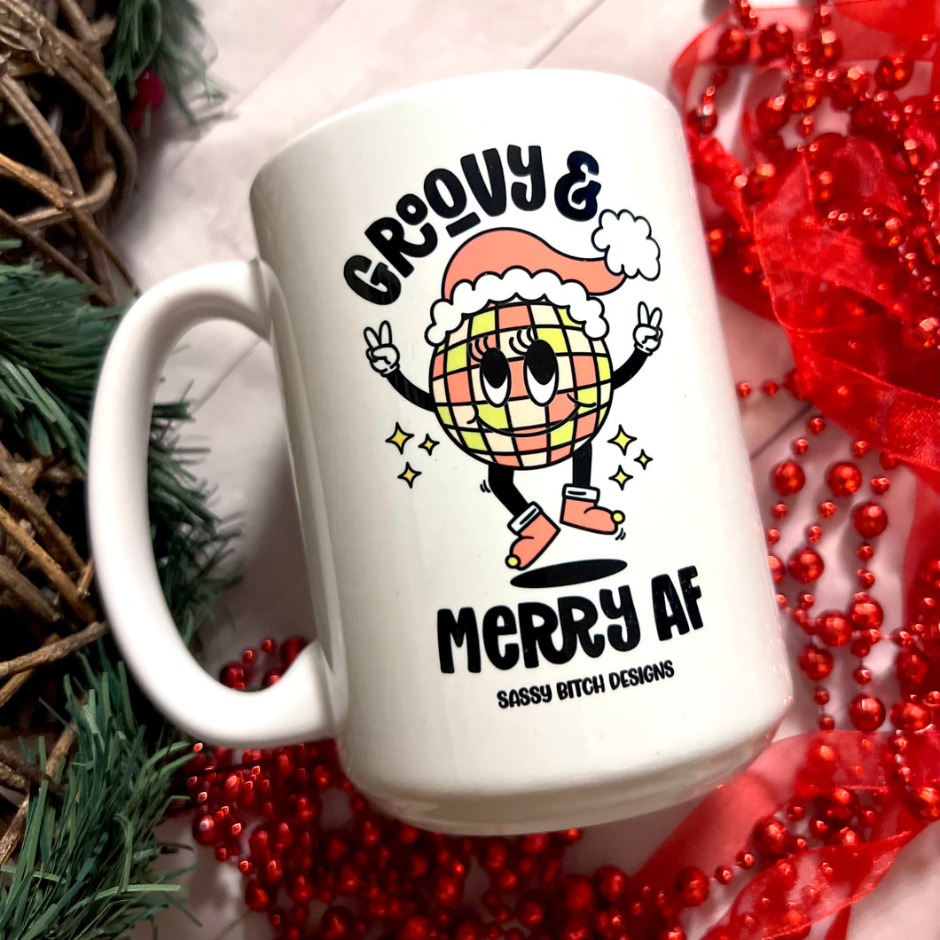 Groovy & Merry AF Mug