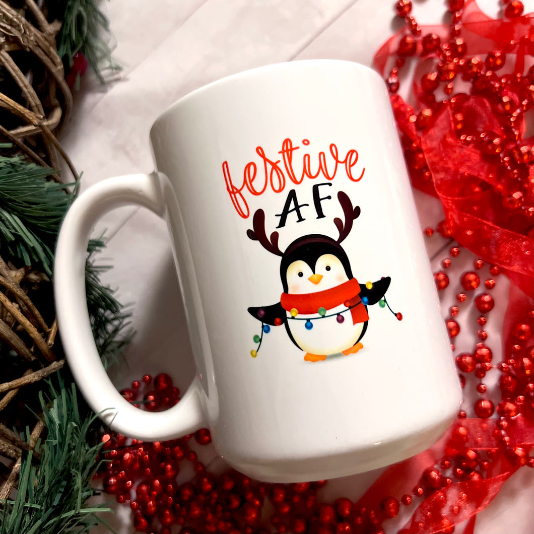 Festive AF Penguin Mug